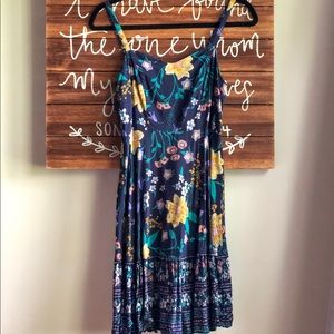 Dark Blue Floral Sundress